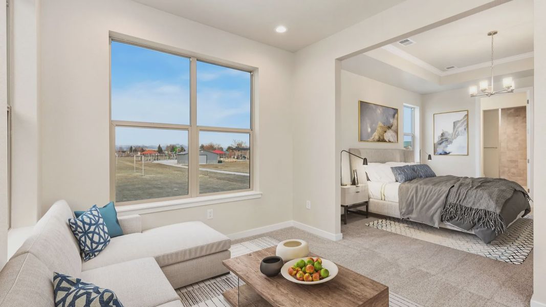 Furnished interior in a model home at The Courtyards at Lupton Village in Fort Lupton (Image 8).