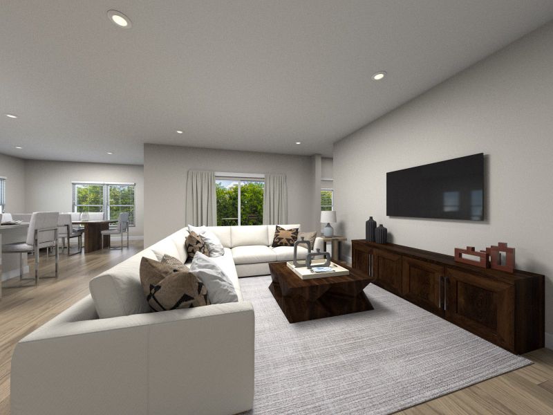 Furnished interior in a model home at Naranja Trails in Oro Valley (Image 17).