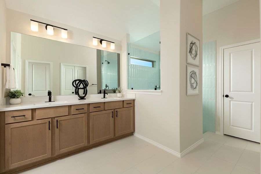 Furnished interior in a model home at The Meadows at Imperial Oaks in Conroe (Image 18).