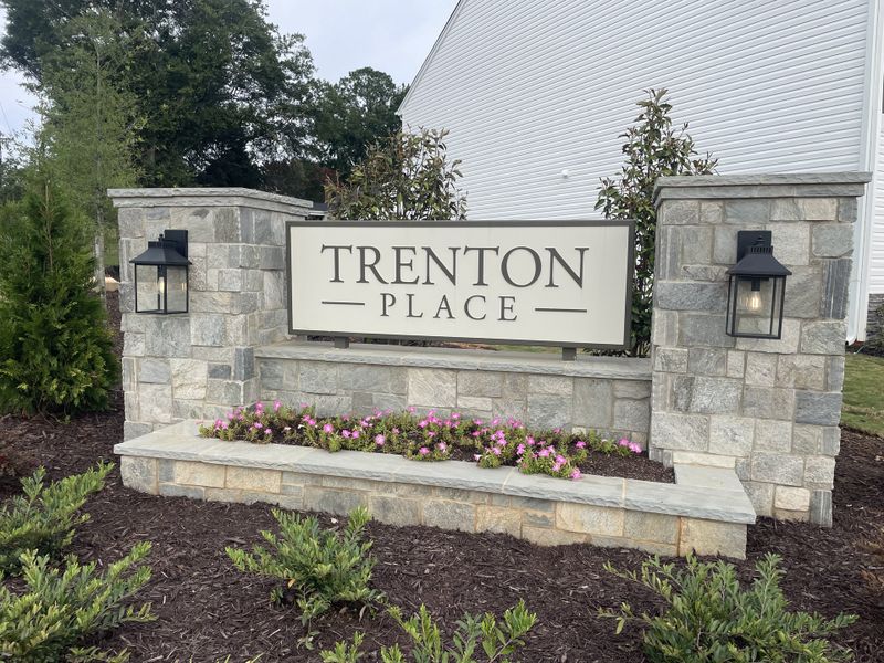 Entrance to the Trenton Place community in Roebuck, SC, featuring signage and landscaping (Image 2).