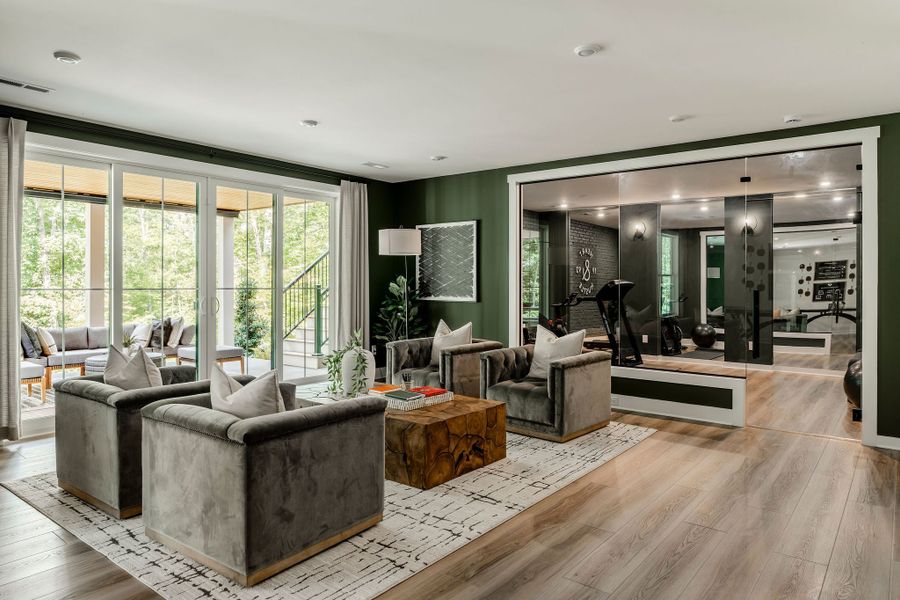 Furnished interior in a model home at McLean South Shore in Belmont (Image 43).