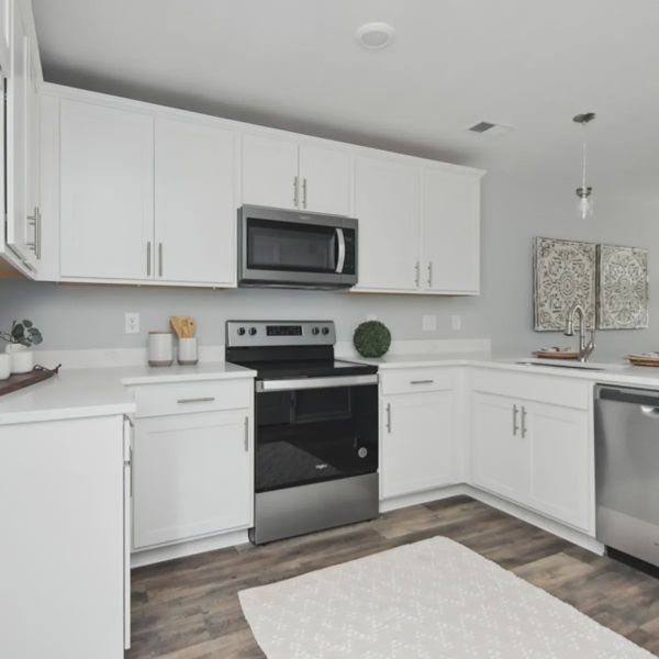 Furnished interior in a model home at Lexington Place Townhomes in Clarksville (Image 9). Furnished interior in a model home at Lexington Place Townhomes in Clarksville (Image 9).