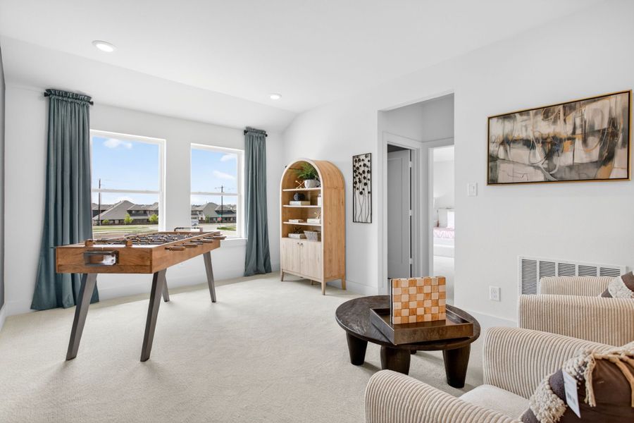 Furnished interior in a model home at Wildflower Ranch in Fort Worth (Image 62).