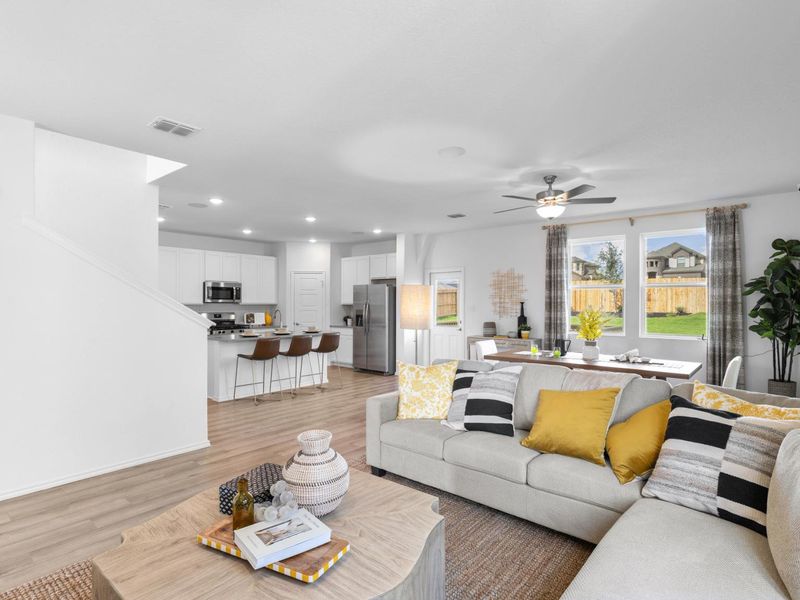 Furnished interior in a model home at Horizon Pointe in Converse (Image 5).