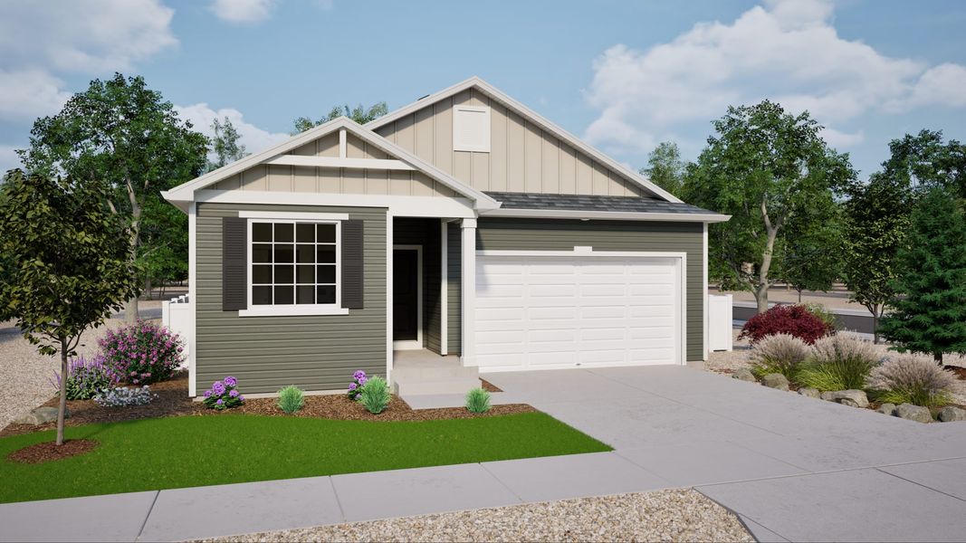 Front exterior of a home in the Brio Collection at Green Valley Ranch community, located in Aurora, CO (Image 2). Front exterior of a home in the Brio Collection at Green Valley Ranch community, located in Aurora, CO (Image 2).