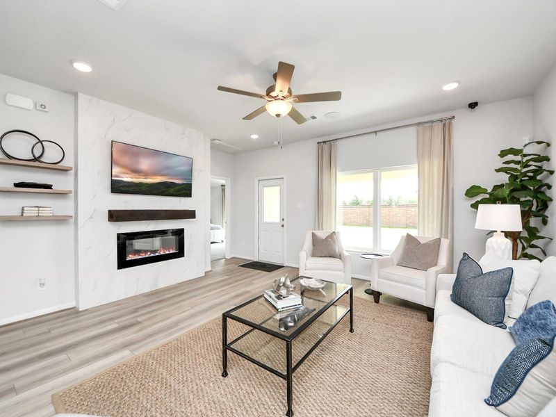 Furnished interior in a model home at Sunterra in Katy (Image 21).