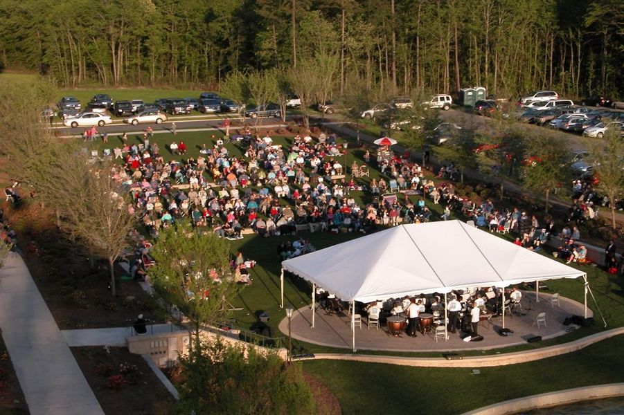 Concert at the lakeside amphitheater Concert at the lakeside amphitheater