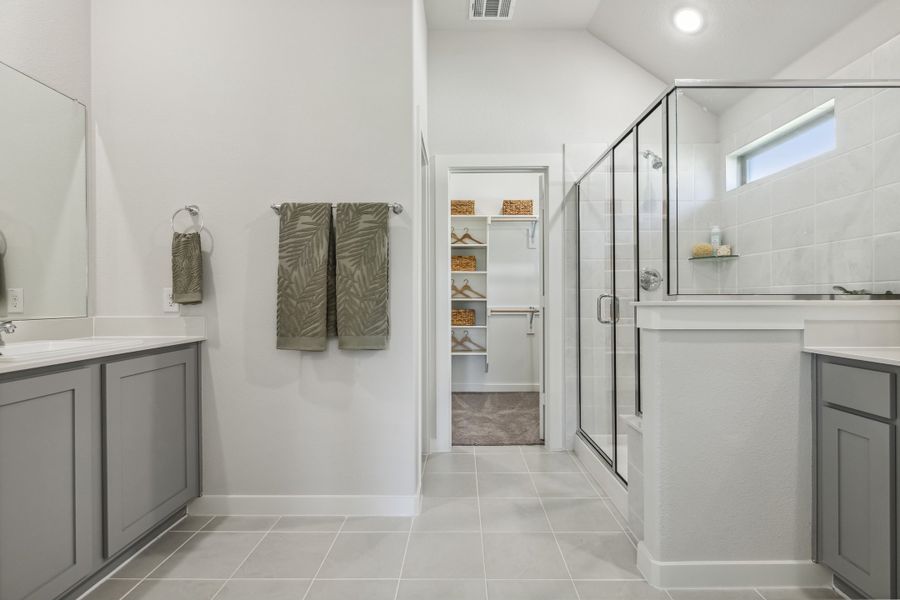 REPRESENTATIVE PHOTO – Primary Bathroom in a Diamond model home by Trophy Signature Homes