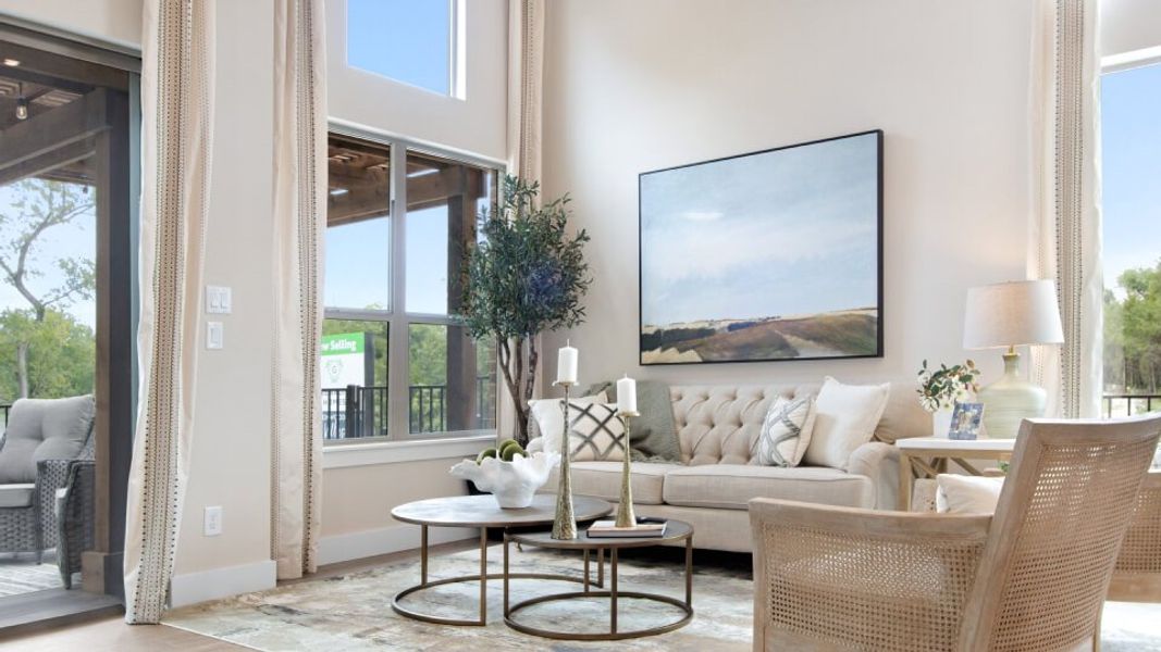 Furnished interior in a model home at Cottonwood Creek in Rowlett (Image 27).