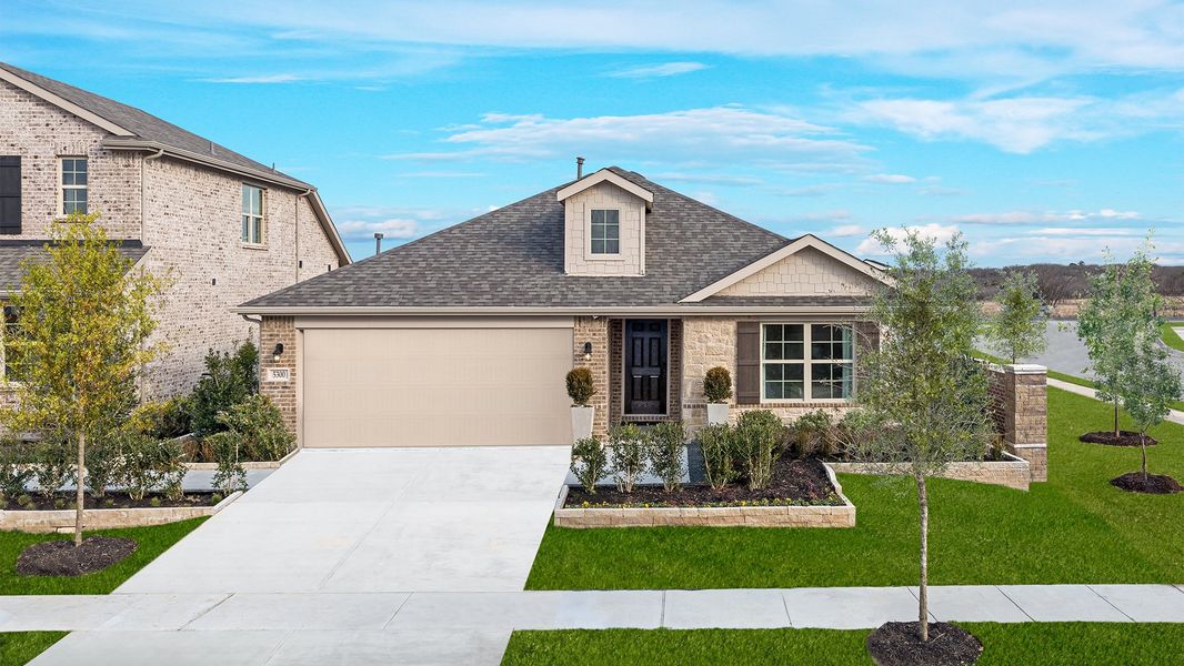 Front exterior of a home in the Stark Farms community, located in Denton, TX (Image 2).
