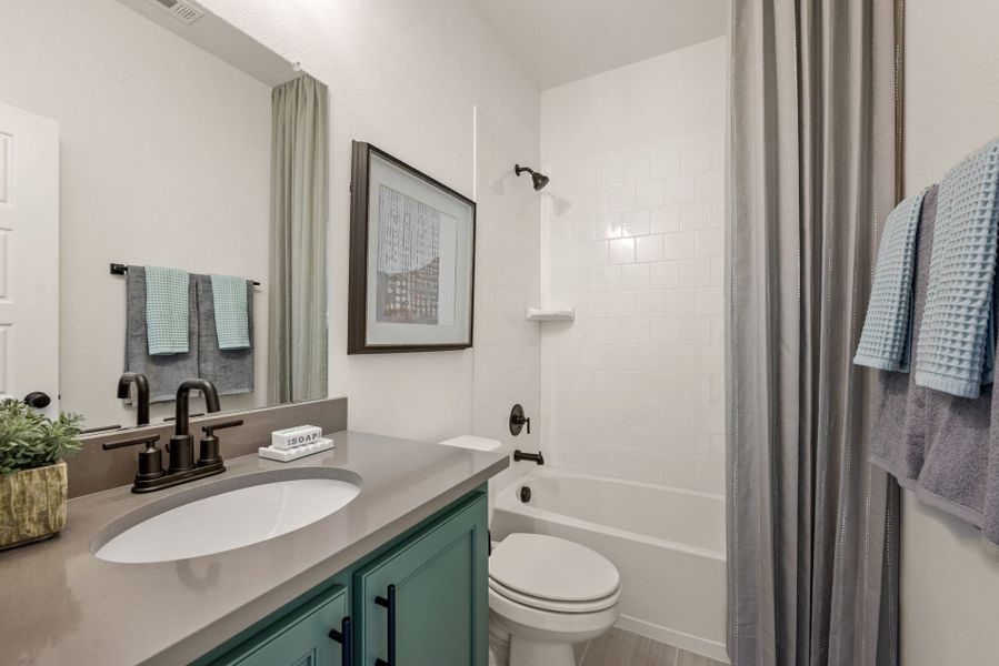 Furnished interior in a model home at Meadow Run in Melissa (Image 25). Furnished interior in a model home at Meadow Run in Melissa (Image 25).