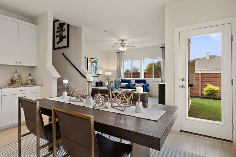Furnished interior in a model home at Saddle Creek Twinhomes in Georgetown (Image 25).