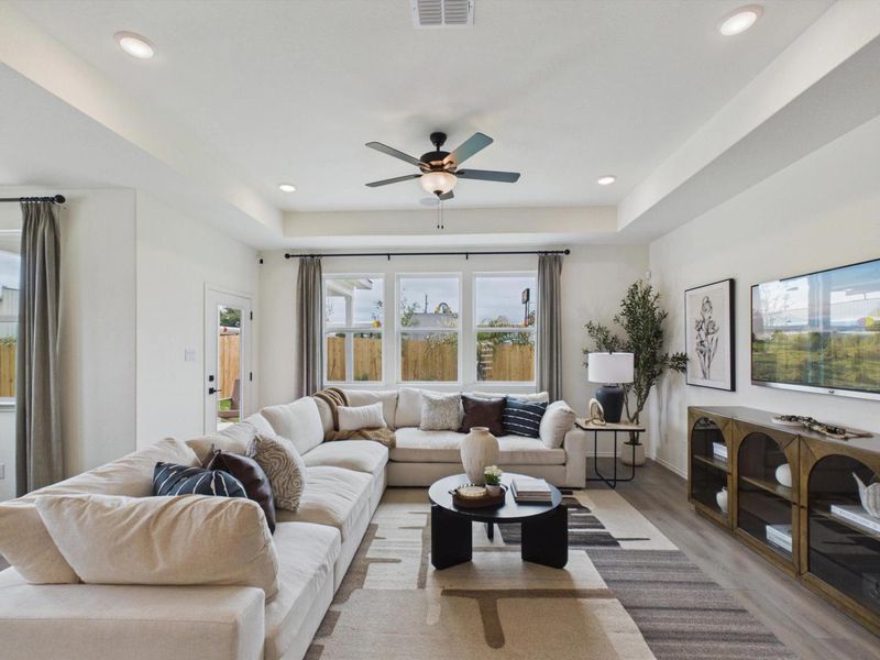 Furnished interior in a model home at Rayburn Valley in San Antonio (Image 5). Furnished interior in a model home at Rayburn Valley in San Antonio (Image 5).