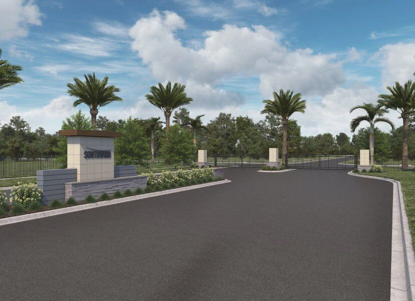 Entrance to the Southwind community in Plant City, FL, featuring signage and landscaping (Image 1). Entrance to the Southwind community in Plant City, FL, featuring signage and landscaping (Image 1).
