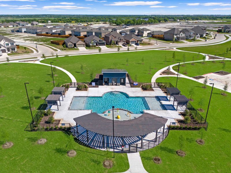 Aerial view of the Coyote Meadows 50s community in Anna, TX, showing layout and nearby surroundings (Image 11).