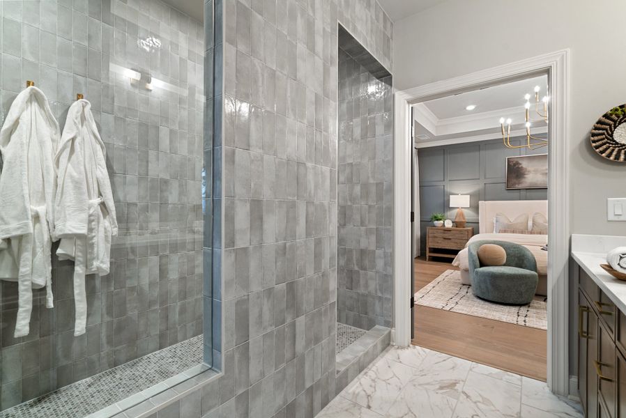 Furnished interior in a model home at Palisades in Cumming (Image 25).