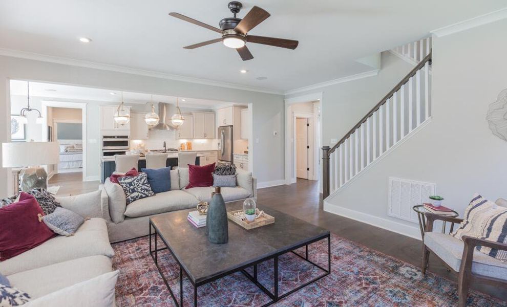 Furnished interior in a model home at Peyton's Creek in Statesville (Image 19).