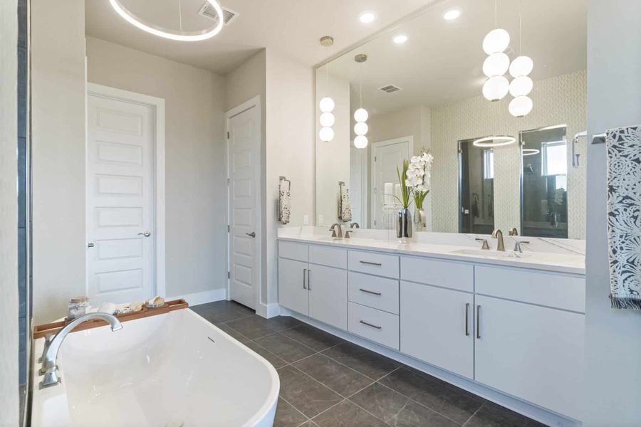 Furnished interior in a model home at Crescent Bluff in Georgetown (Image 28).