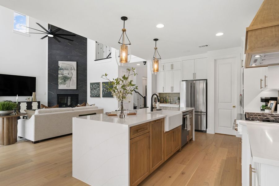 Furnished interior in a model home at Sweetgrass 65s in Haslet (Image 10).