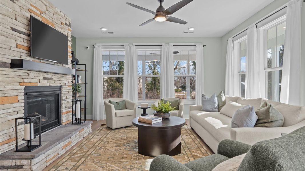 Furnished interior in a model home at Pelham Crossing in Greenville (Image 25). Furnished interior in a model home at Pelham Crossing in Greenville (Image 25).