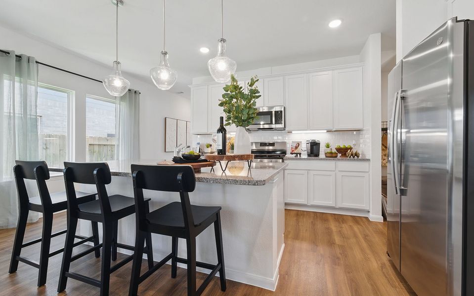 Furnished interior in a model home at Windrose Green in Angleton (Image 59).