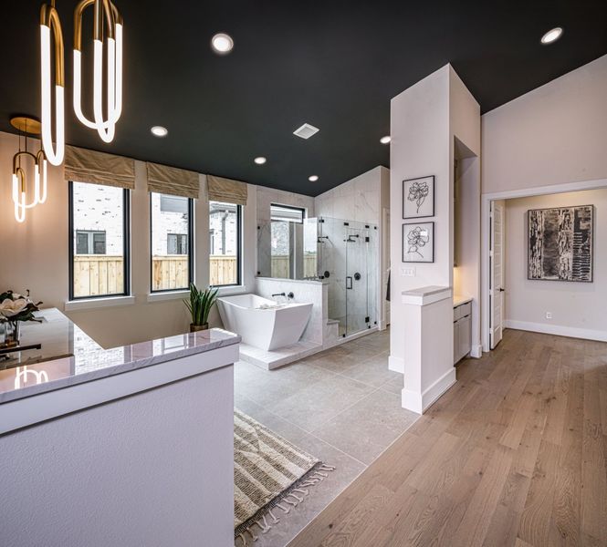 Furnished interior in a model home at Bridgeland in Cypress (Image 23).