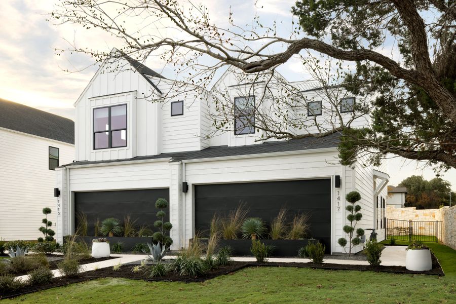Front exterior of a home in the The Duets Collection at Novel community, located in Austin, TX (Image 3).