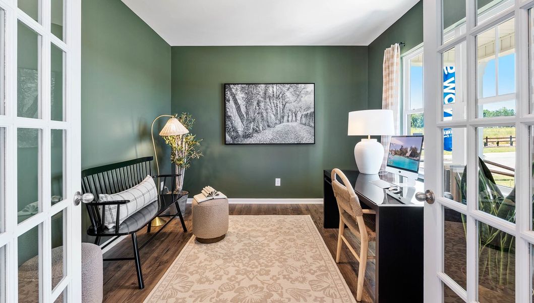 Furnished interior in a model home at Hunters Ridge in Woodruff (Image 4). Furnished interior in a model home at Hunters Ridge in Woodruff (Image 4).