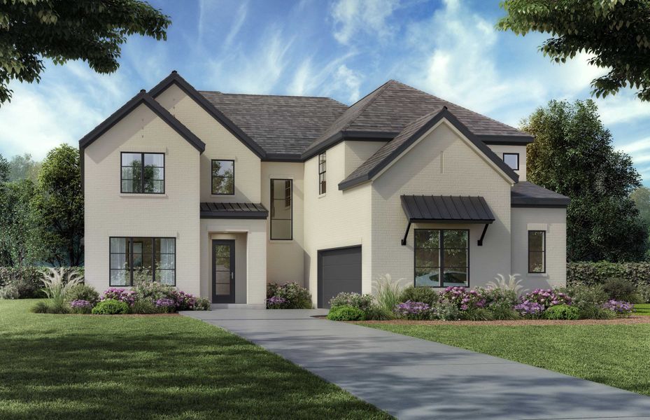 Front exterior of a home in the Grand Oaks at Green Meadows - 60' community, located in Celina, TX (Image 6).