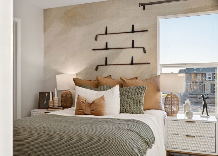 A bed with a large window. A bed with a large window.