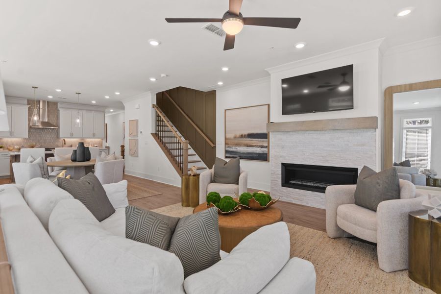 Furnished interior in a model home at IveyBrooke in Alpharetta (Image 7).