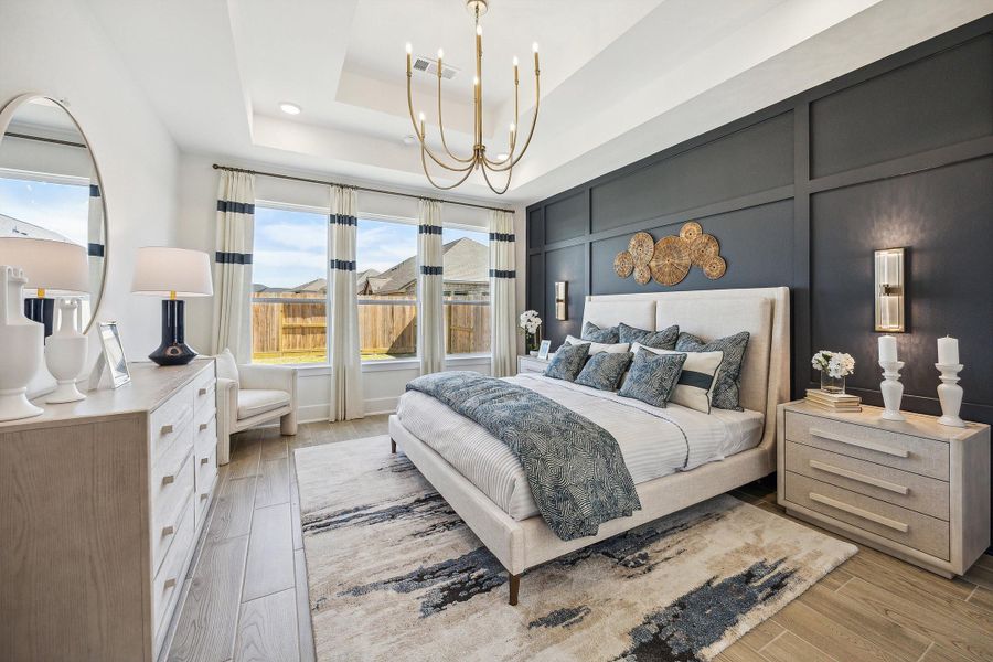 Furnished interior in a model home at Everly - 50' in Hockley (Image 11).