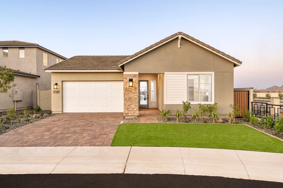 Front exterior of a home in the Luna at Soleo community, located in Queen Creek, AZ (Image 4).
