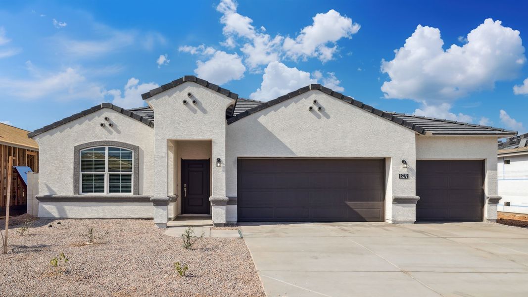 Front exterior of a home in the Mason Ranch community, located in Surprise, AZ (Image 1).