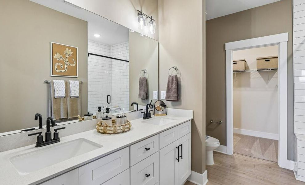 Furnished interior in a model home at Bellevue Townhomes in Greenville (Image 17).