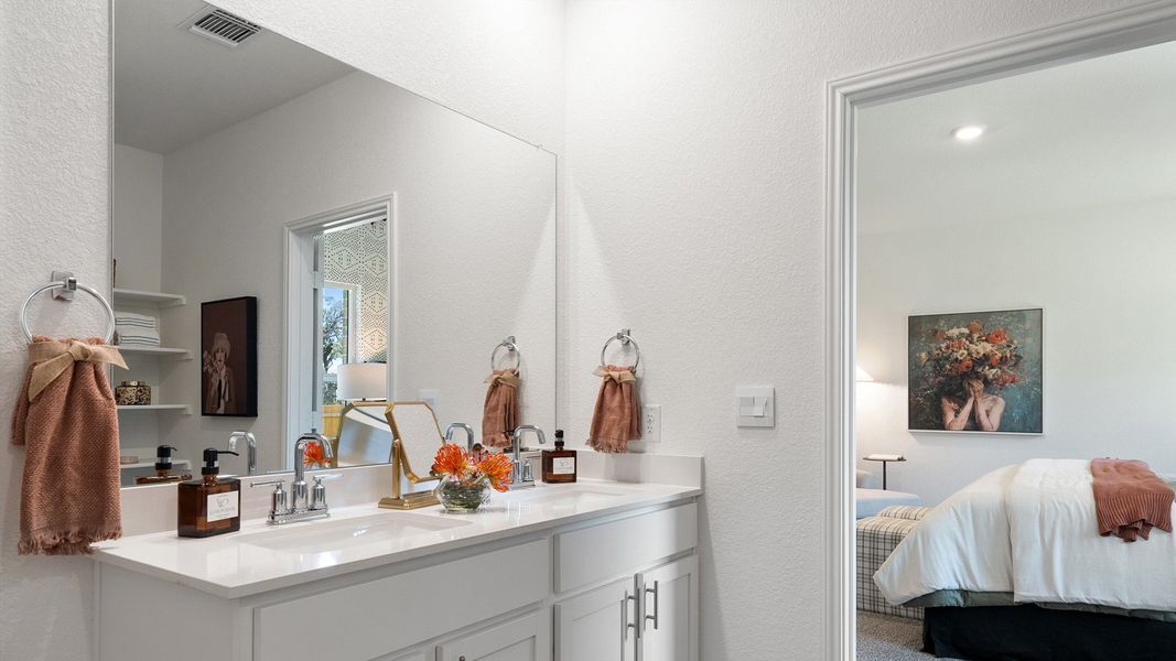Furnished interior in a model home at Rosenbusch Ranch in Leander (Image 83).