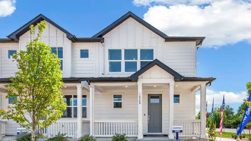 Front exterior of a home in the Arcadia community, located in Denver, CO (Image 2).