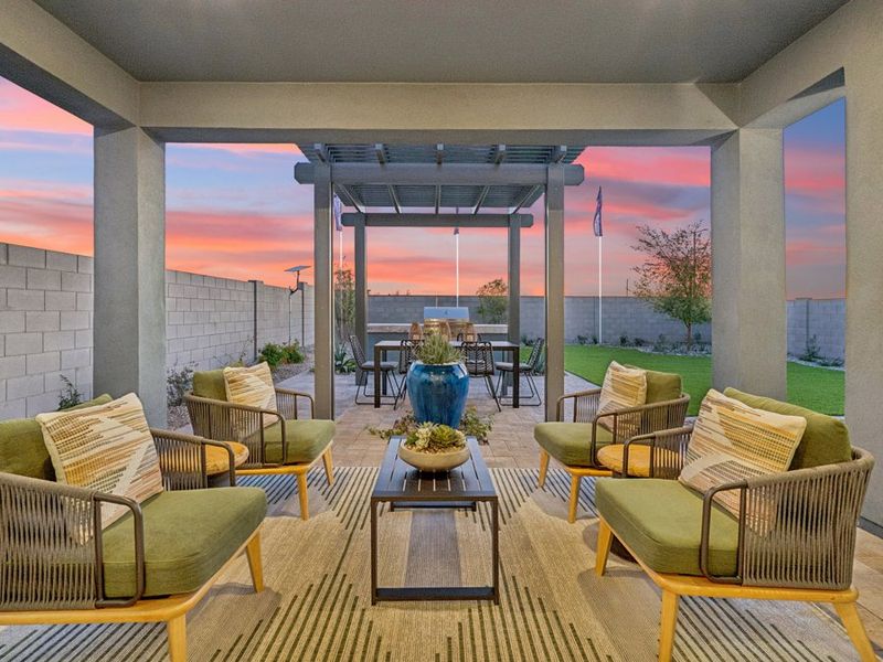 A patio with chairs and tables. A patio with chairs and tables.