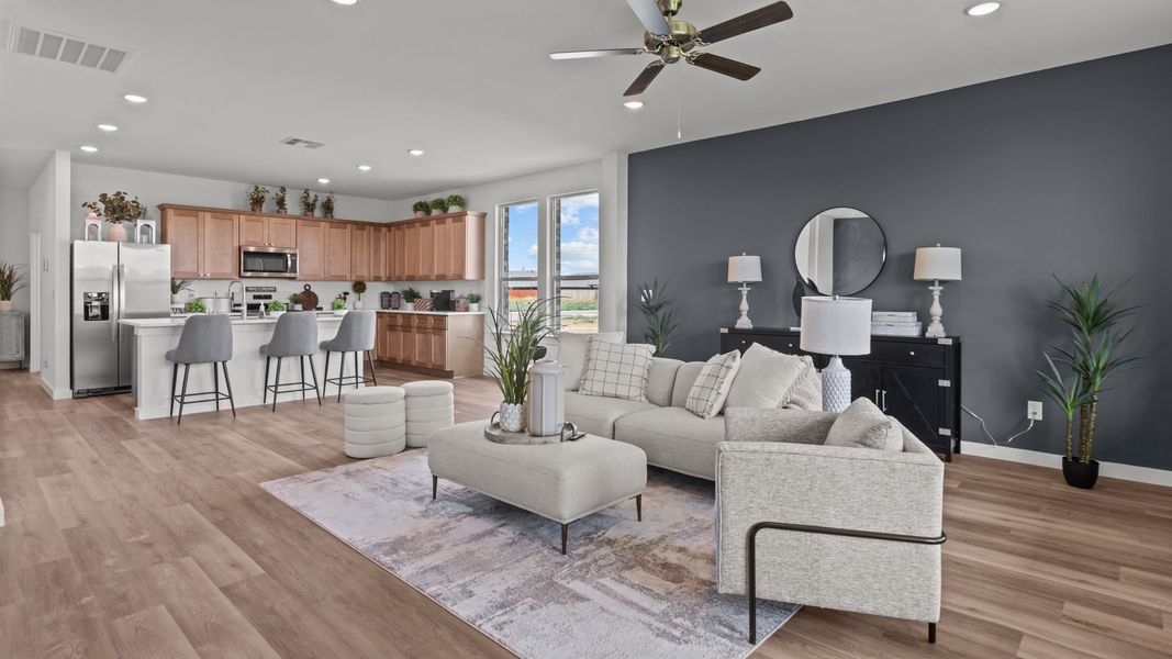 Furnished interior in a model home at Westmont in Lubbock (Image 19).