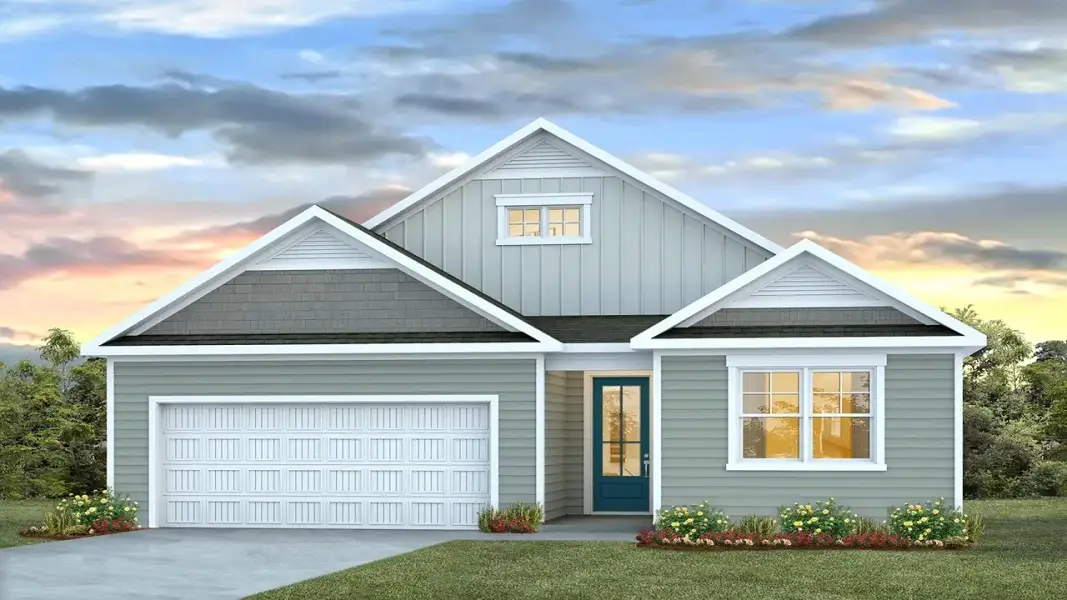 Front exterior of a home in the Kingston Preserve at Brookhaven community, located in Conway, SC (Image 8).