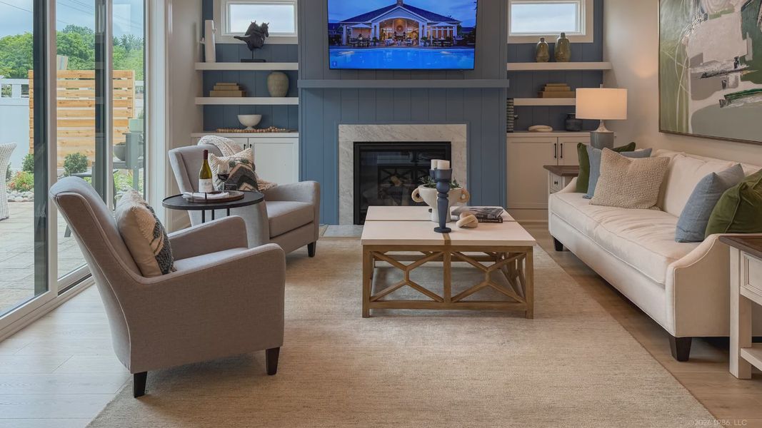 Furnished interior in a model home at The Courtyards at Hodges Farm in Charlotte (Image 31).
