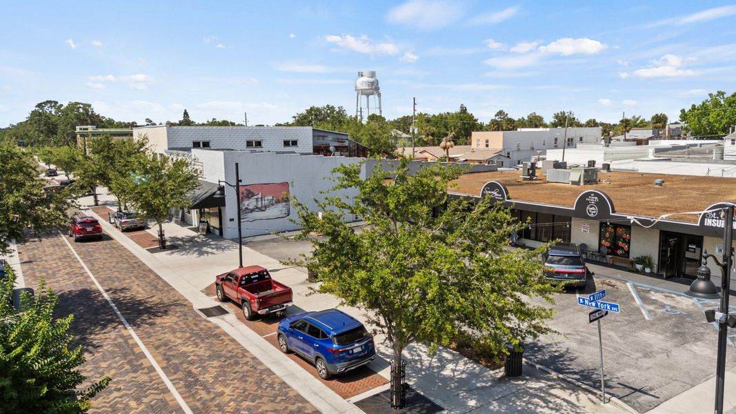Brick-paved streets with the St. Cloud water tower and local shops in historic downtown St. Cloud, FL near Cyrene at Harmony. Brick-paved streets with the St. Cloud water tower and local shops in historic downtown St. Cloud, FL near Cyrene at Harmony.