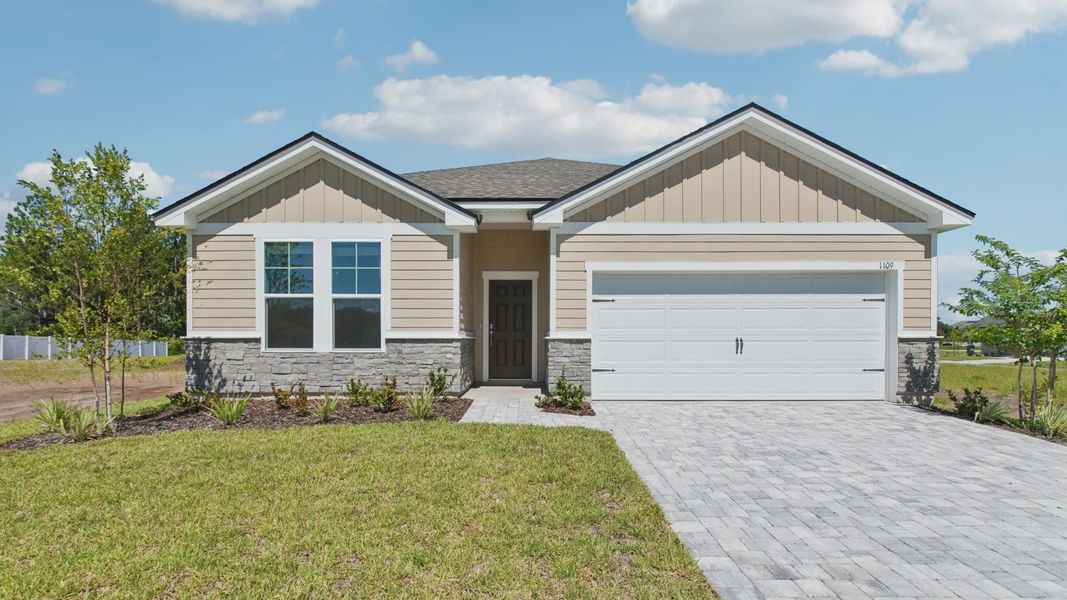 The Merritt Exterior by DRB Homes located in Panther Creek in Jacksonville, FL.