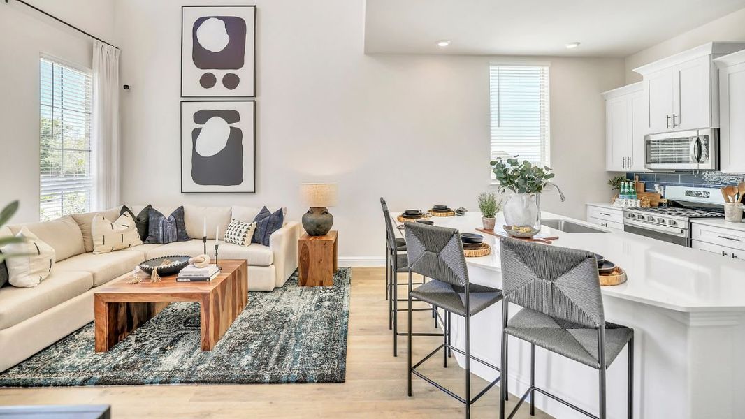 Furnished interior in a model home at The Avenue in Allen (Image 4).