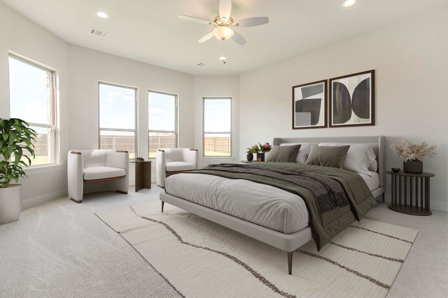 Furnished interior in a model home at Chapel Ridge in Lorena (Image 1).