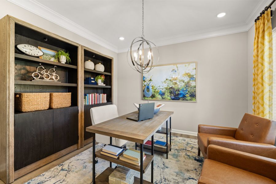 Furnished interior in a model home at The Groves at Chapel Hill in Chapel Hill (Image 5). Furnished interior in a model home at The Groves at Chapel Hill in Chapel Hill (Image 5).