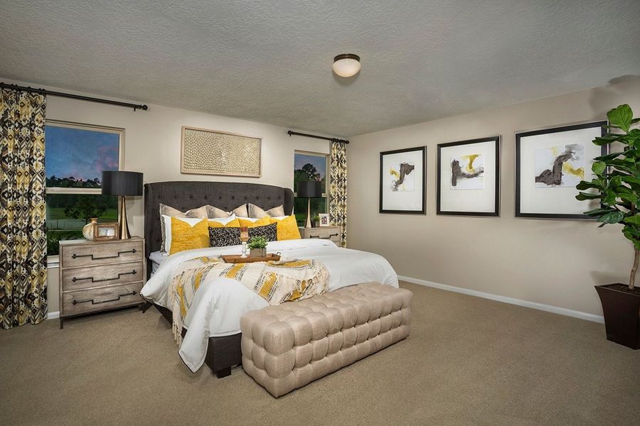 Furnished interior in a model home at Flagstone in Humble (Image 19).