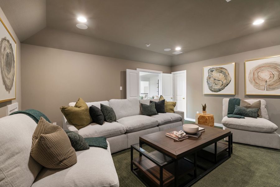 Furnished interior in a model home at Sweetgrass 65s in Haslet (Image 36).