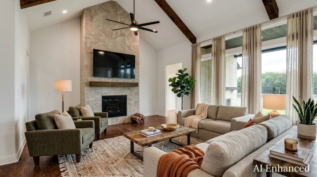 Furnished interior in a model home at Panther Trail in Van Alstyne (Image 20).