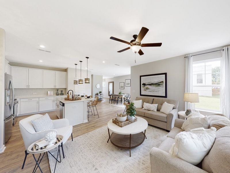 Furnished interior in a model home at Friendship Village Townes in Apex (Image 5).